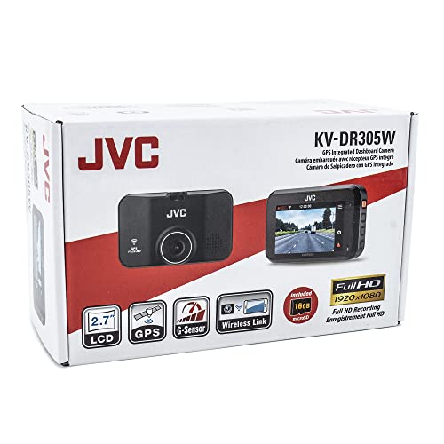 JVC KV-DR305W 1920x1080p Full HD Recorder GPS Dash Cam for Car, 2.7 JVC KV-DR305W 1920x1080p Full HD Recorder GPS Dash Cam for Car, 2.7
